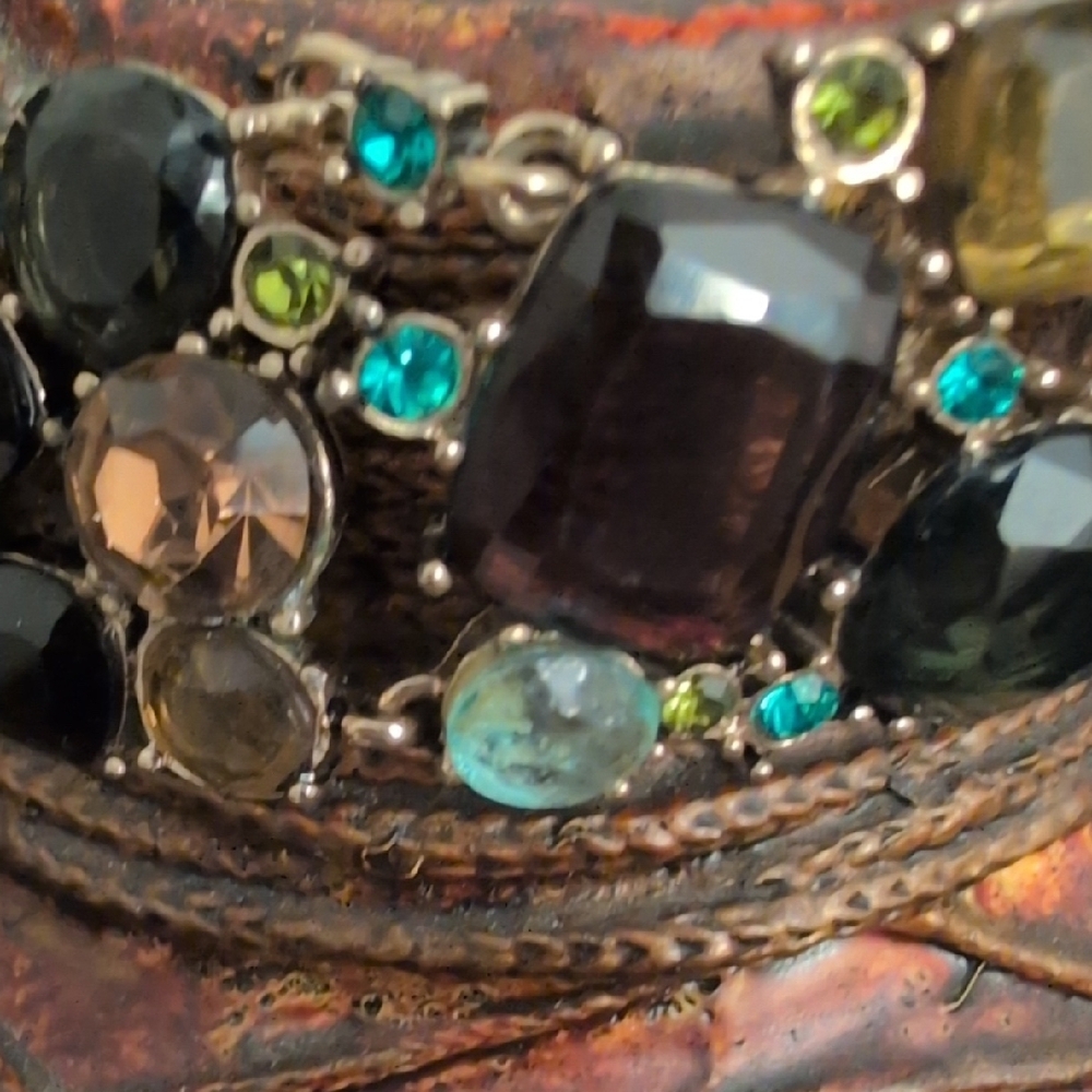 Monet Multicolor Gemstone Statement Bracelet - image 5